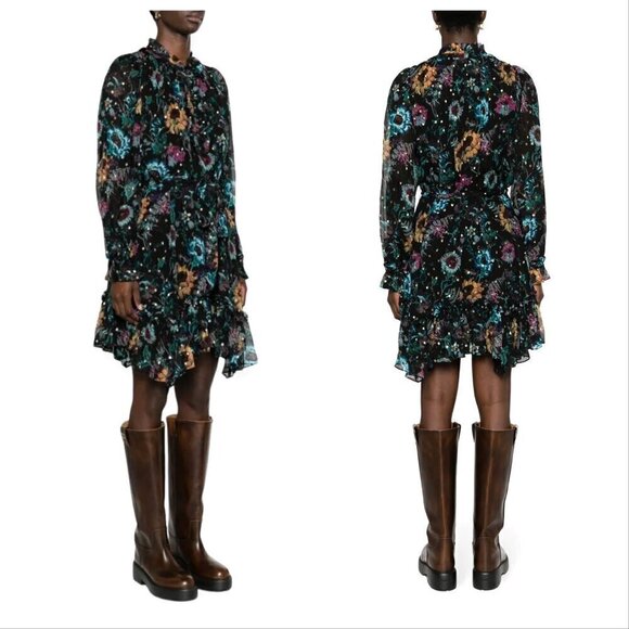 Ulla Johnson Anais Dress in Black Iris,   Size 0, ‎ Silk  New with tags - Picture 2 of 16